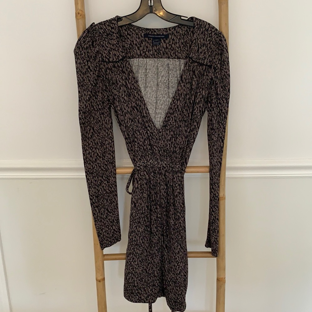 French Connection Tie back longe sleeve dress